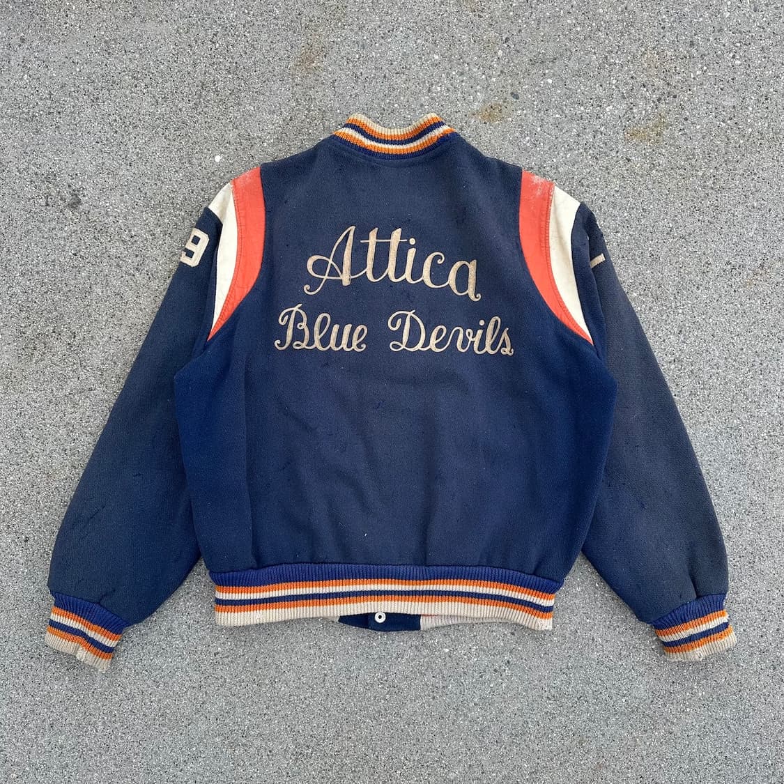 50s USA 빈티지 선페이딩 울 바시티 자켓 상품이미지1