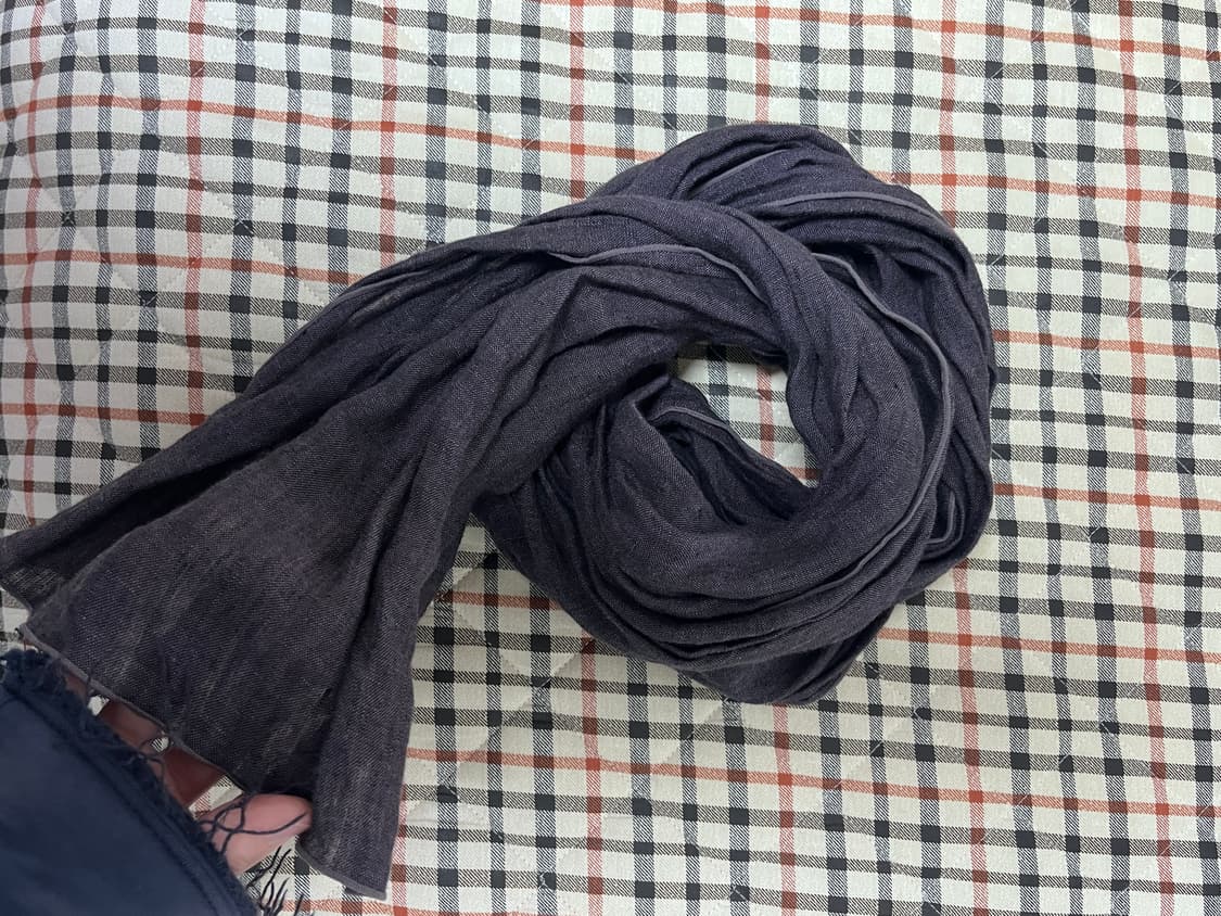 textured square long scarf - purple 상품이미지2