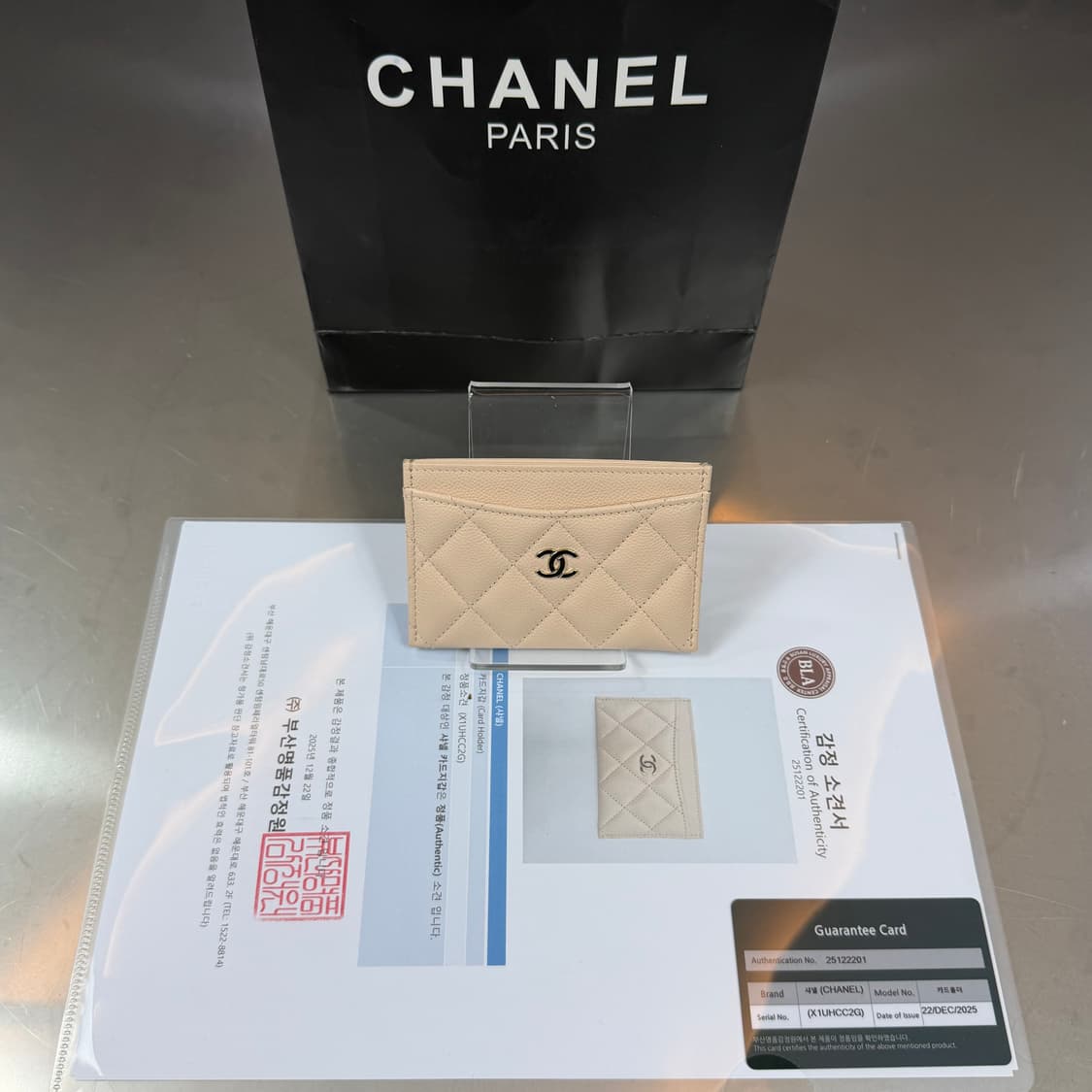 [리오브] 샤넬 CC 로고 클래식 캐비어 그레인드 카드지갑 상품이미지1