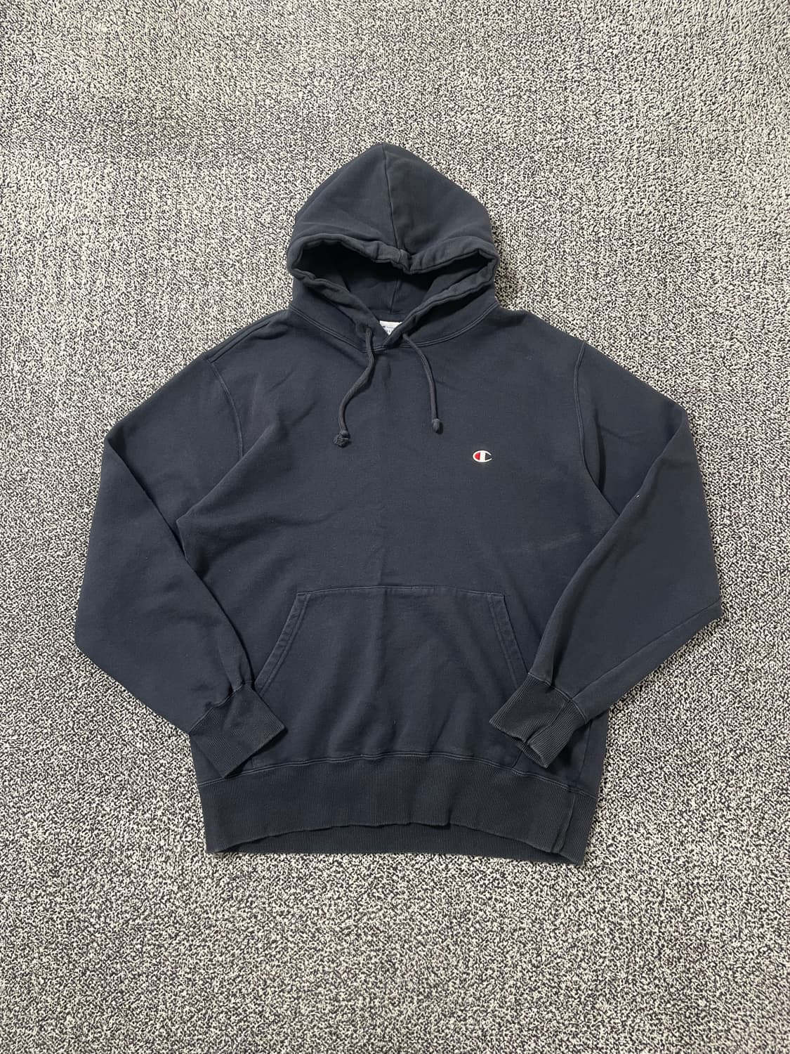 빈티지9. 챔피온 리버스위브 스몰로고 후드티 후디 스웻 블랙 상품이미지1