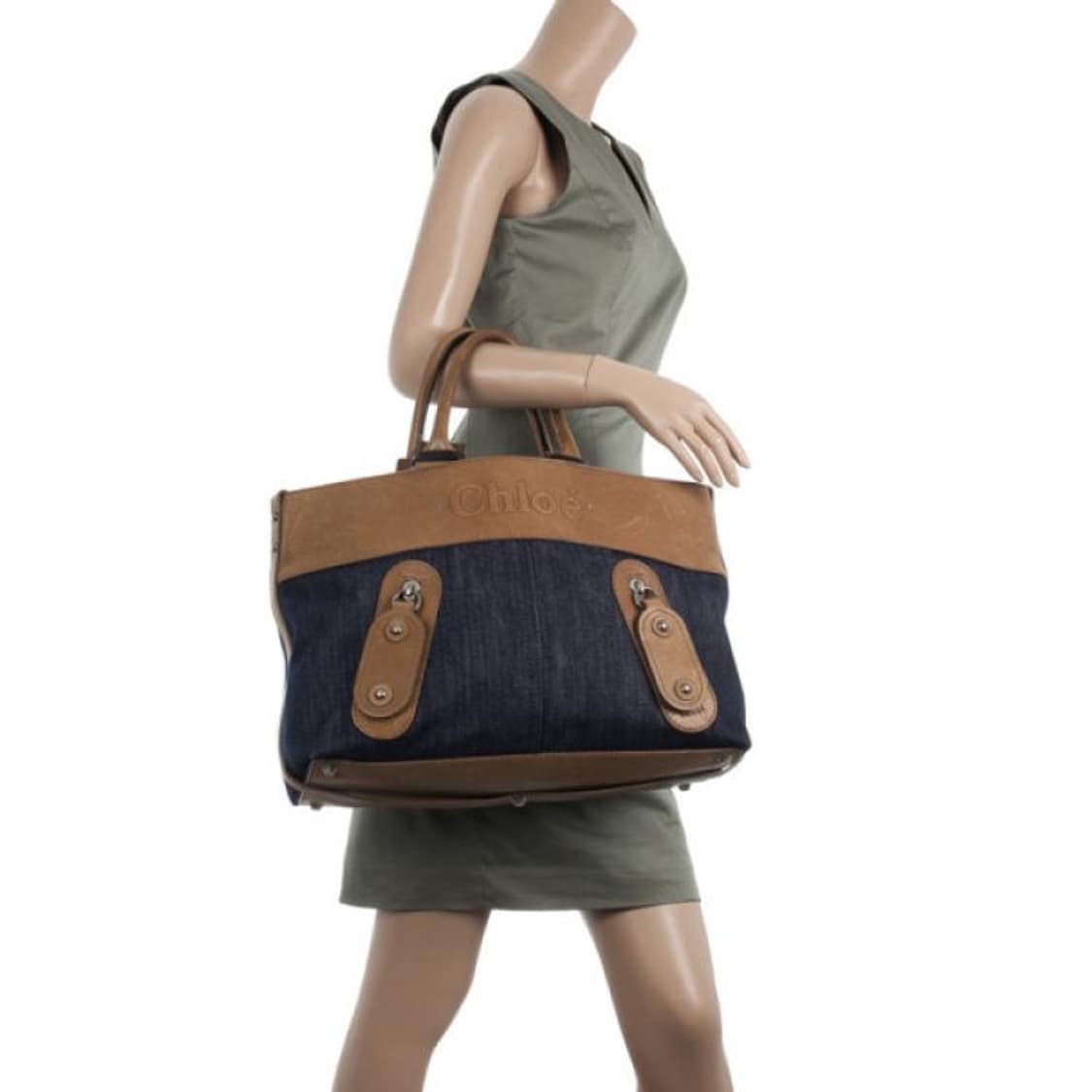 [정품] 끌로에 빈티지 데님 레더 토트백 상품이미지1