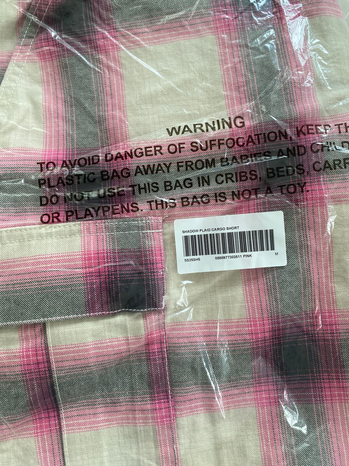 Supreme 25ss 슈프림 쉐도우 플레이드 카고 쇼츠 핑크 팬츠 M 상품이미지5