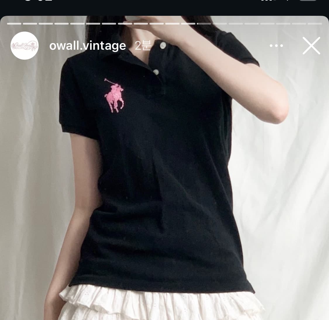 폴로 블랙&핑크 반팔 희귀 상품이미지2
