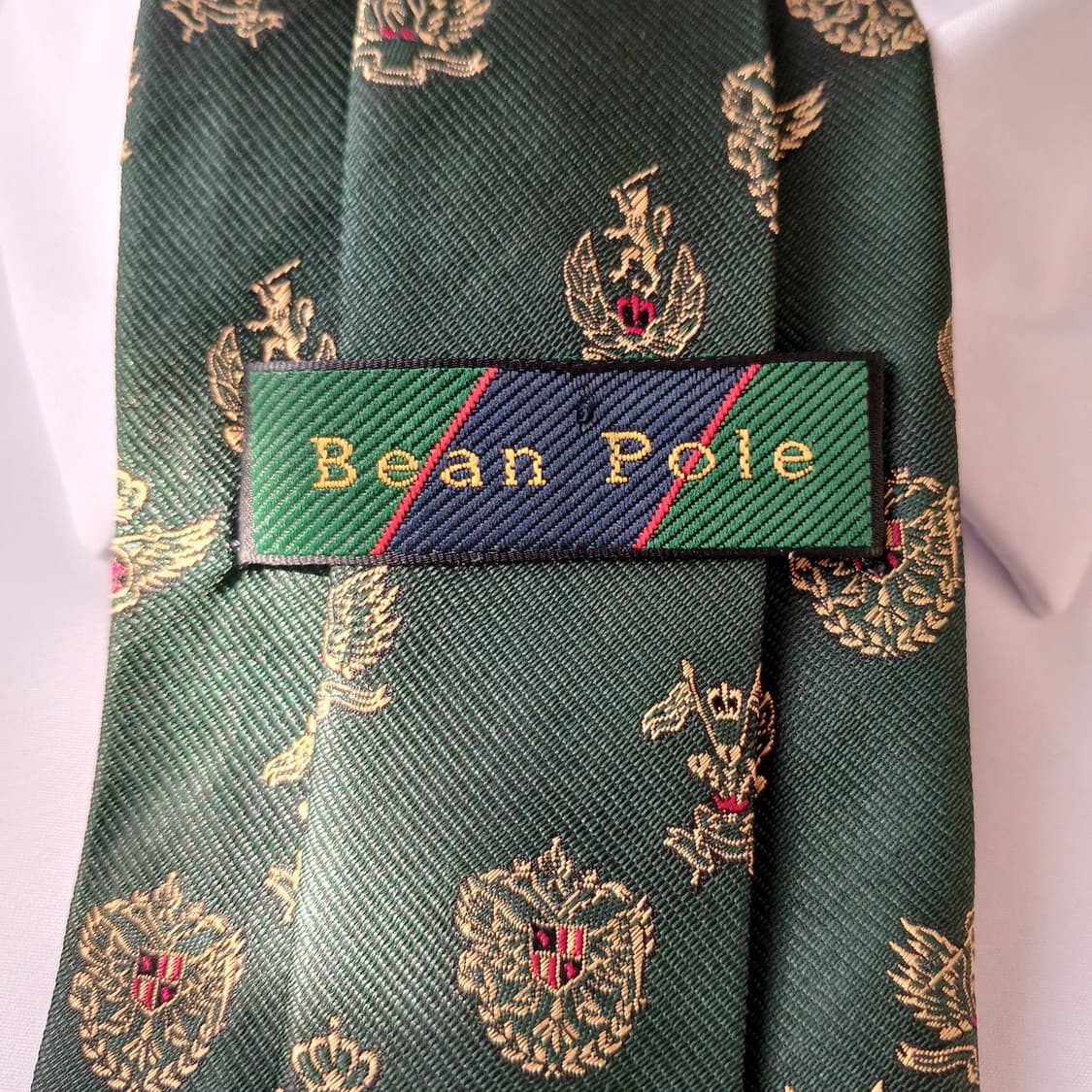 빈폴 실크 다크그린 엠블럼 패턴 넥타이 8.5cm A+등급 A18939
 상품이미지6