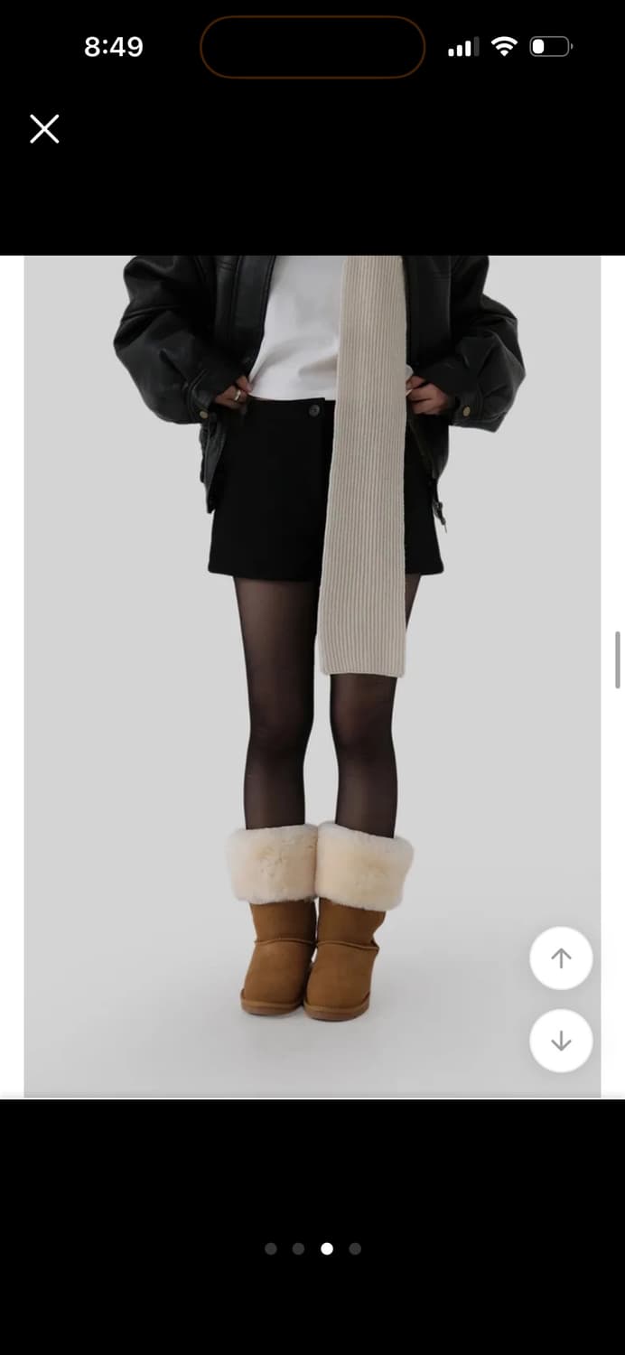 어텀 리플 울쇼츠 블랙 상품이미지3