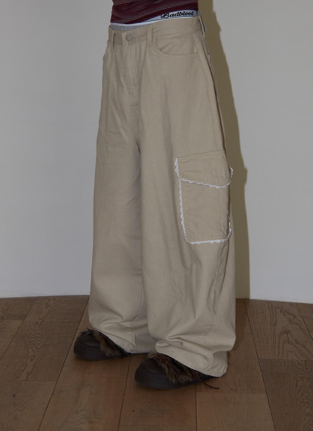 RUNTZ 런츠 LEEY LACE POCKET COTTON PANTS 상품이미지1