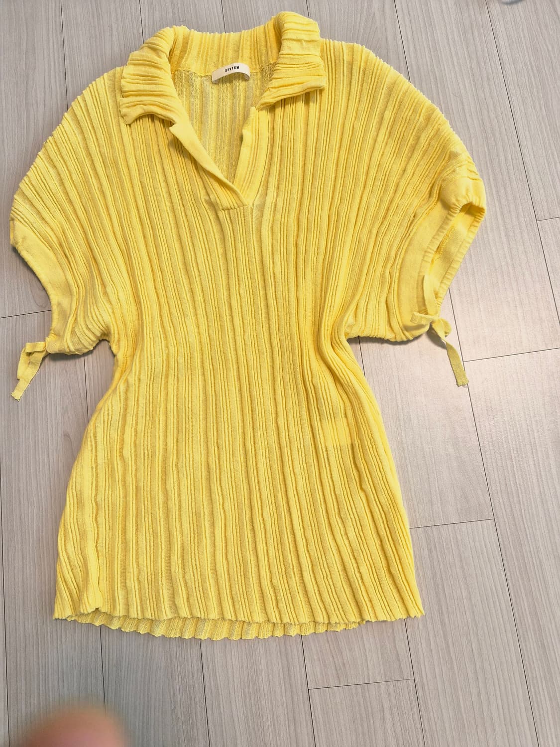 시스템(SYSTEM)**의 드로스트링 리브 니트 탑 상품이미지3