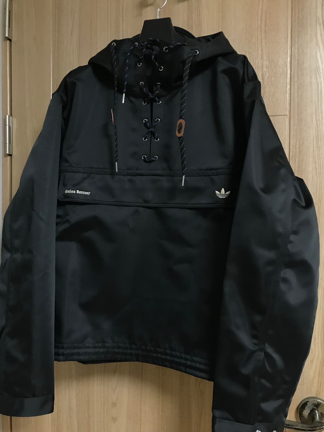 아디다스 x 웨일즈 보너 후드 아노락 재킷 블랙 상품이미지3