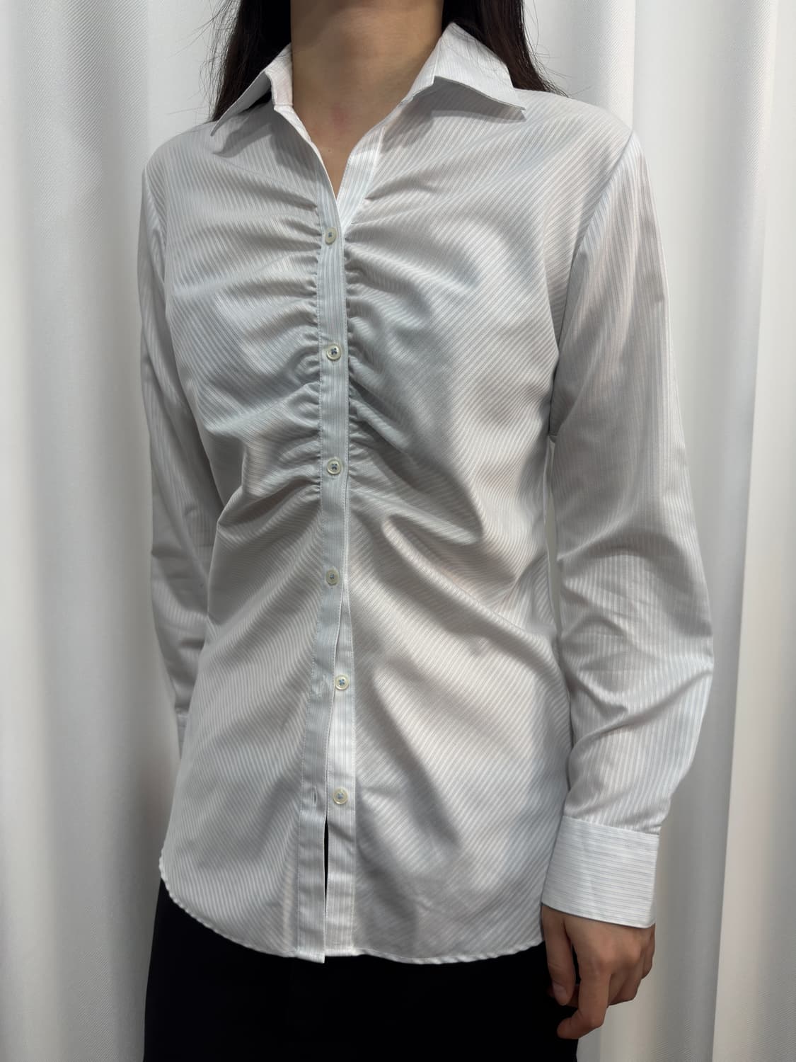 line shirring shirt 상품이미지2