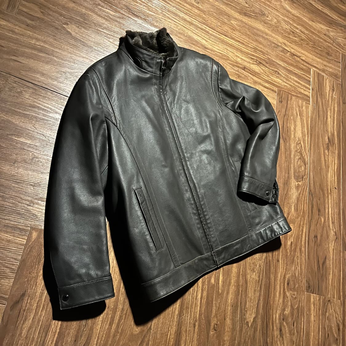 Galaxy Rabbit Fur Leather Jacket L 상품이미지2