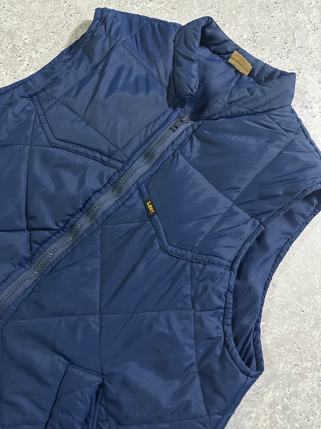 80s Lee 영국산 네이비 다이아몬드 퀼팅 베스트 상품이미지1