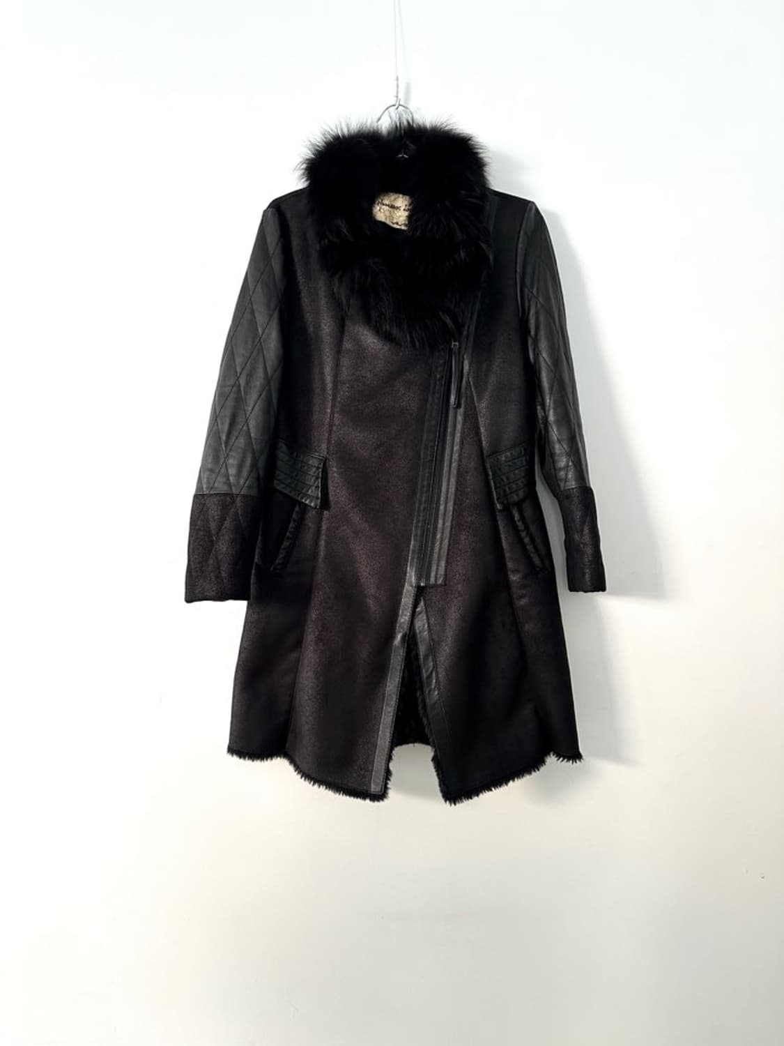Fur mix lined chic jacket / black 상품이미지1