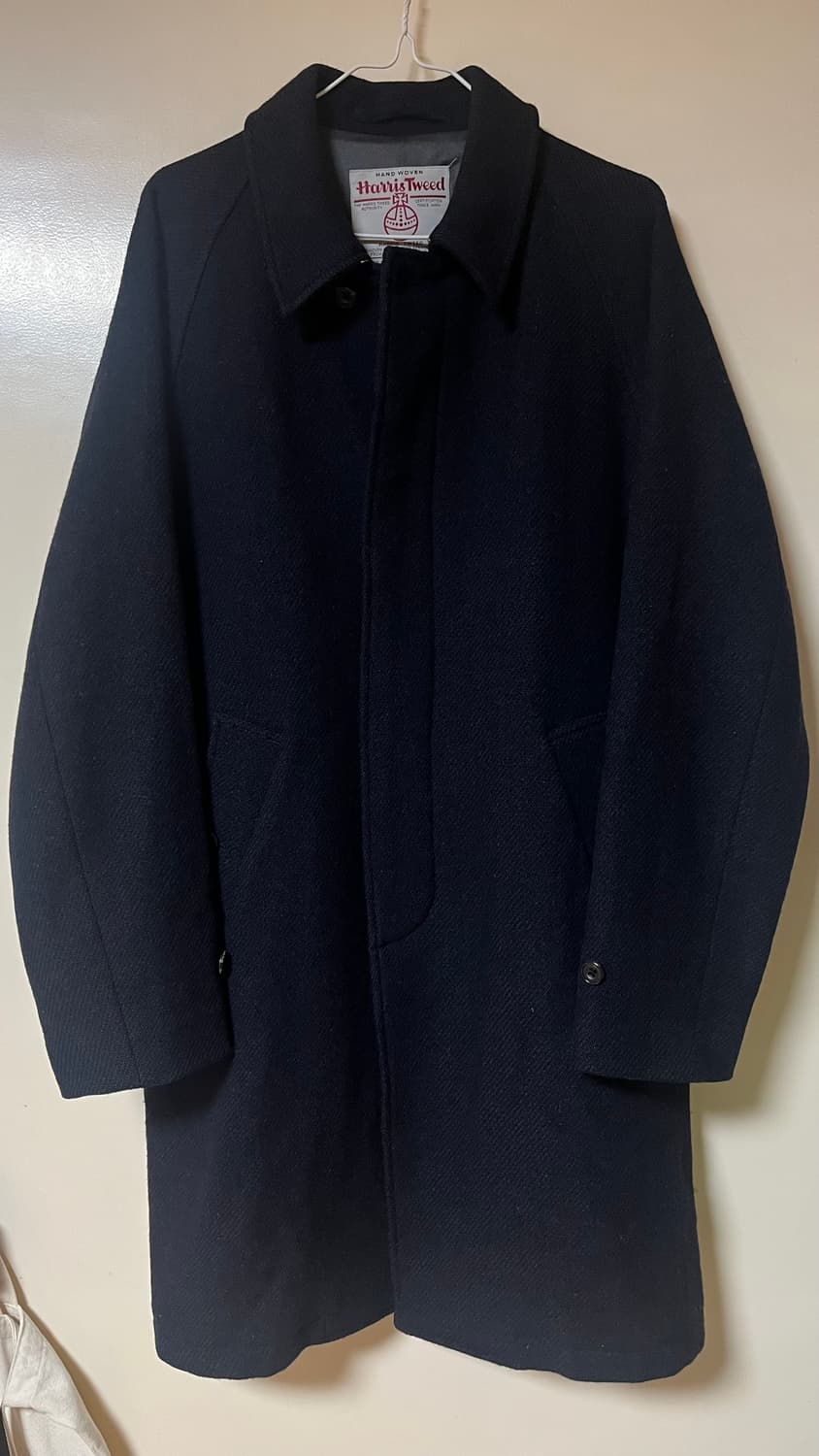 빔즈플러스 해리스트위드 발마칸 코트 네이비 L 상품이미지1