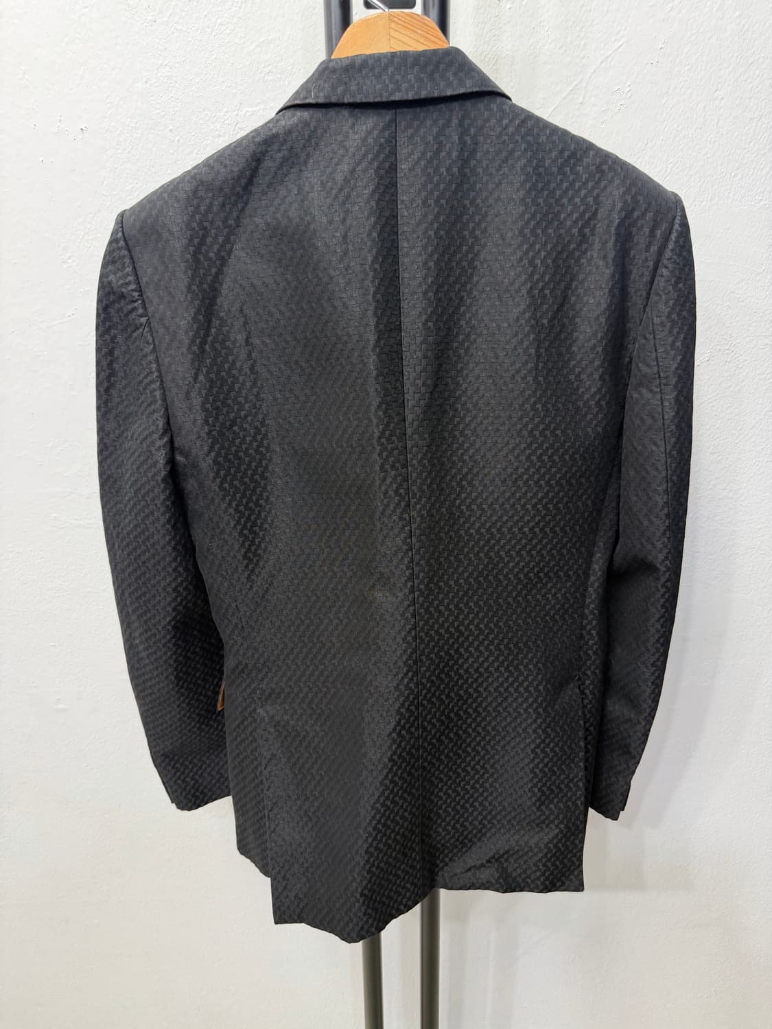 정품) 타임옴므 한섬 블랙 체크 패턴 자켓 100 상품이미지5