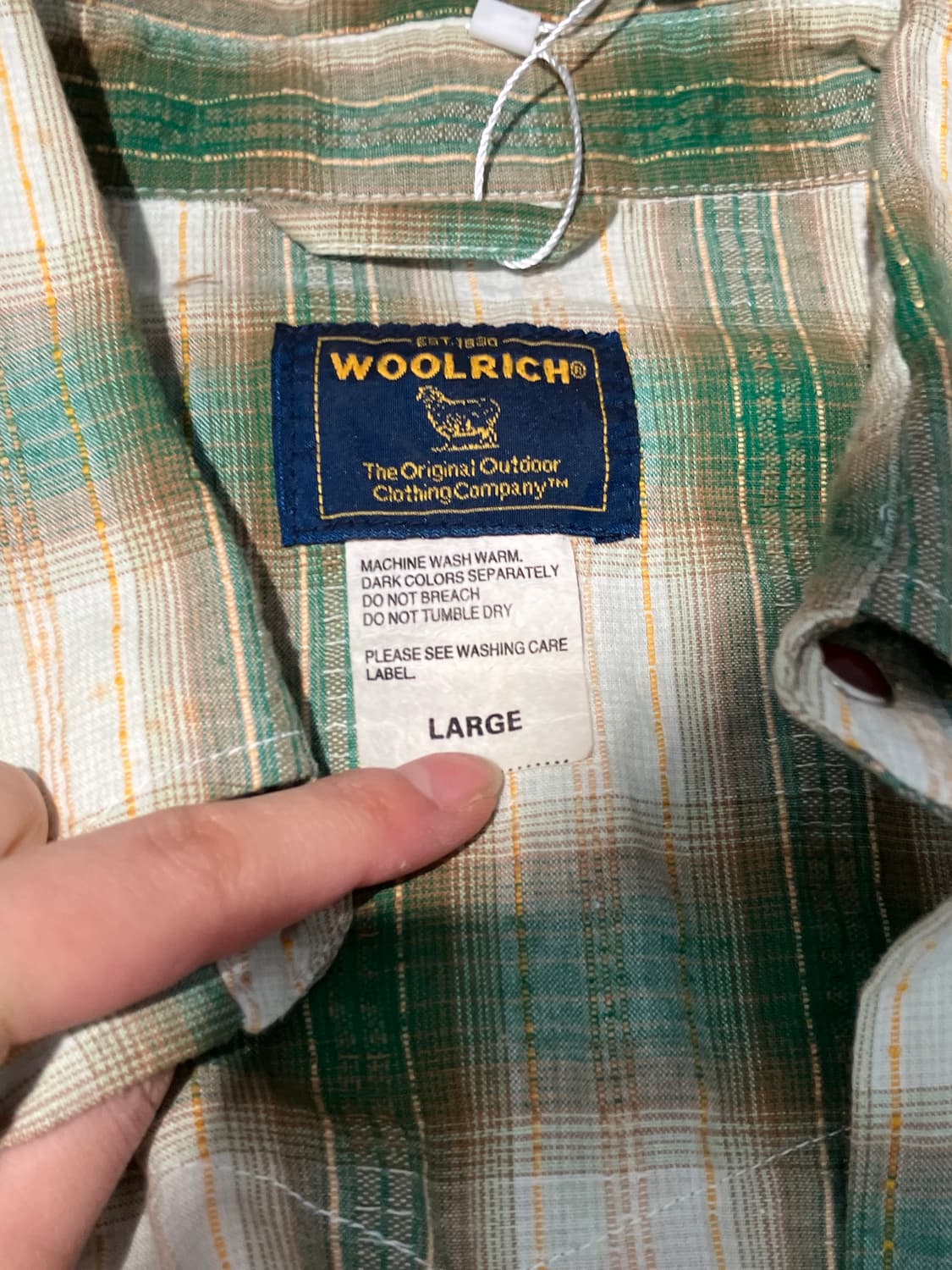 WOOLRICH 빈티지 그린 플래드 웨스턴 셔츠 상품이미지3