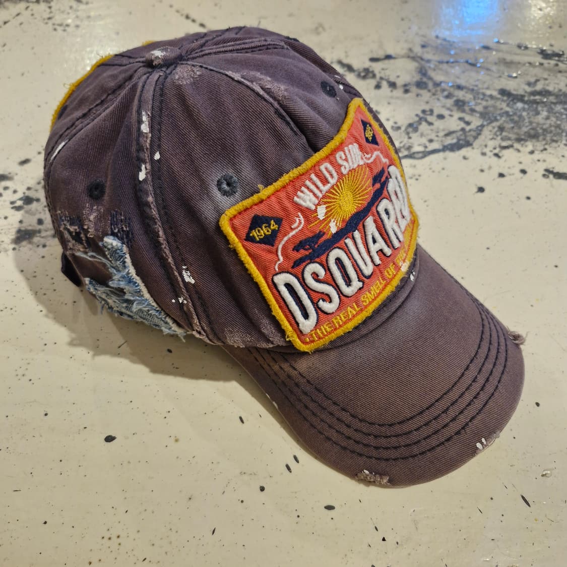 DSQUARED 디스퀘어드 빈티지 워싱 패치워크 볼캡 상품이미지1