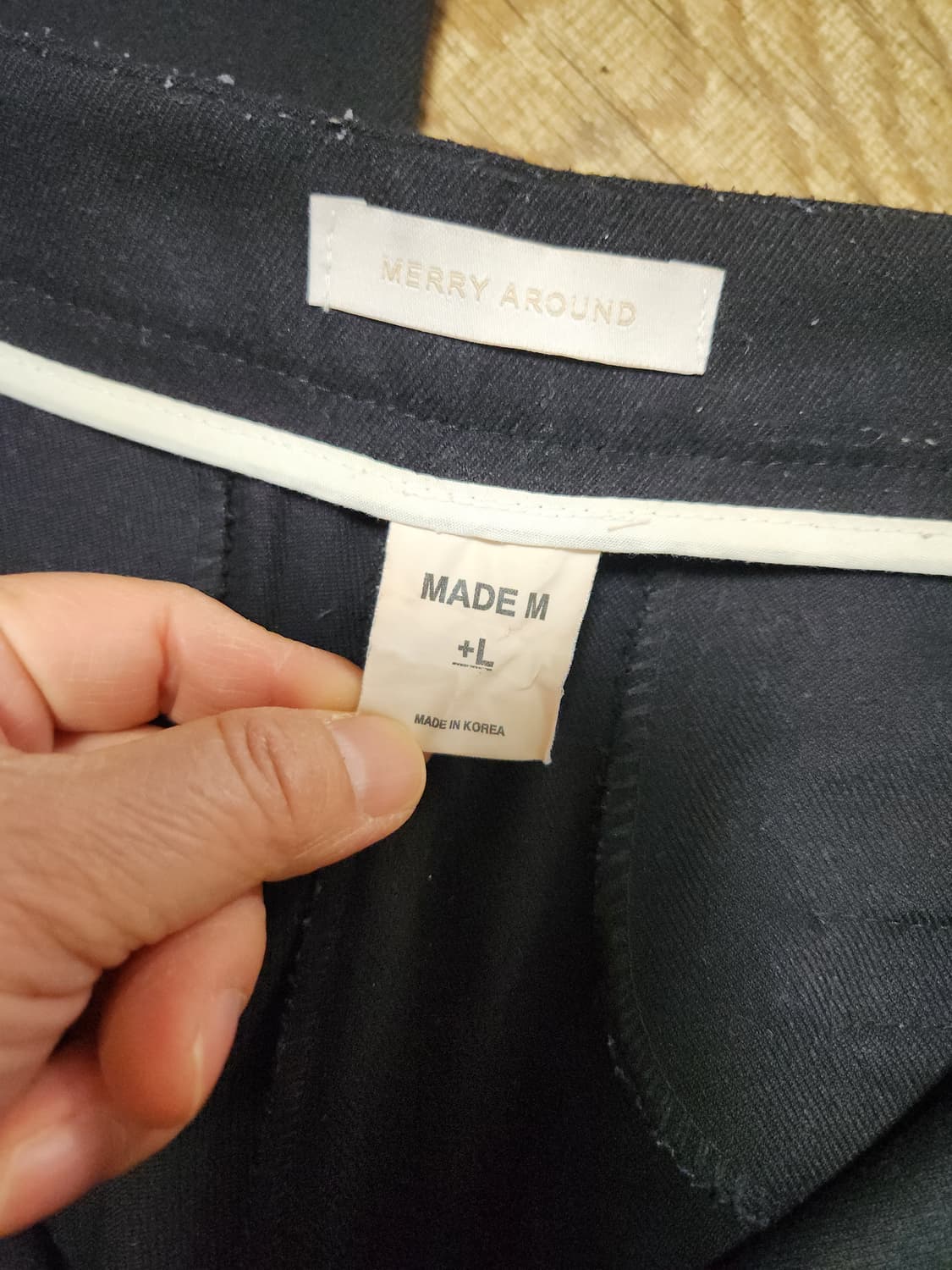 메리어라운드 블랙 와이드 슬랙스 팬츠L(28) 상품이미지4