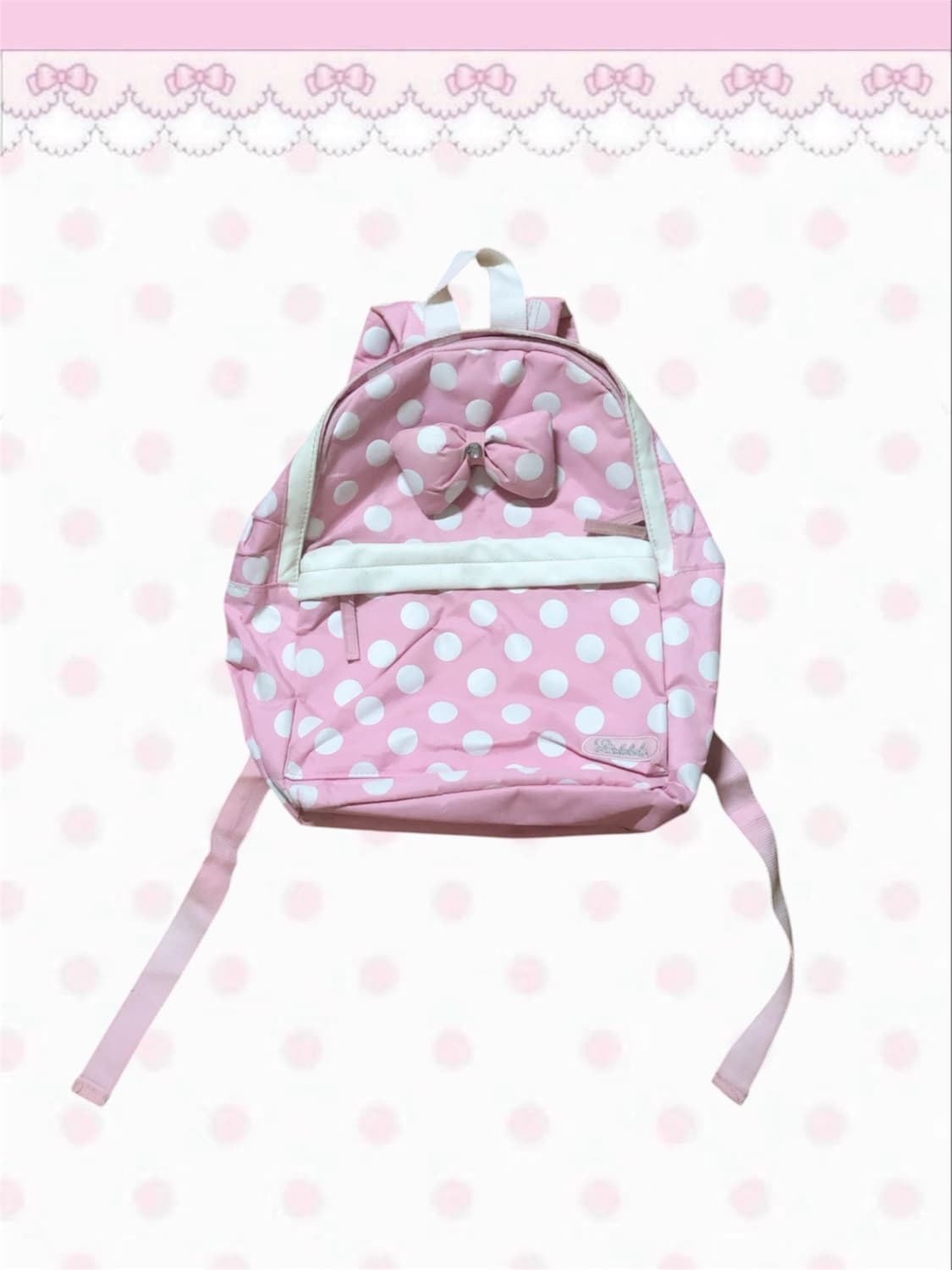 빈티지 딸기우유 핑크 베이비 리본 도트 백팩 히메갸루 핀터레스트 상품이미지1