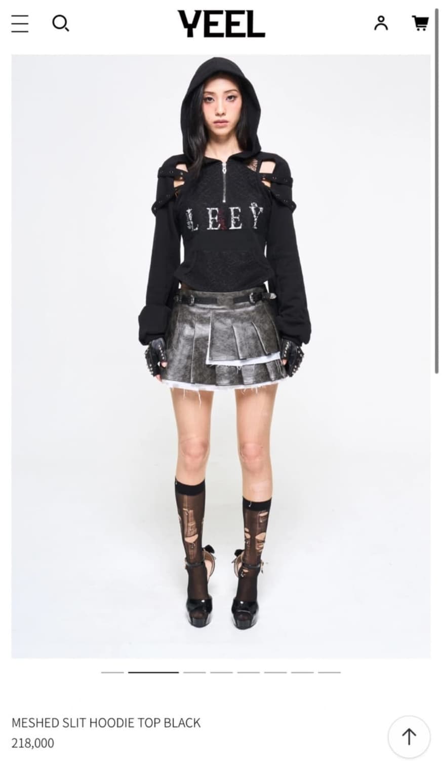 YEEL 매쉬 슬릿 후디탑 상품이미지1