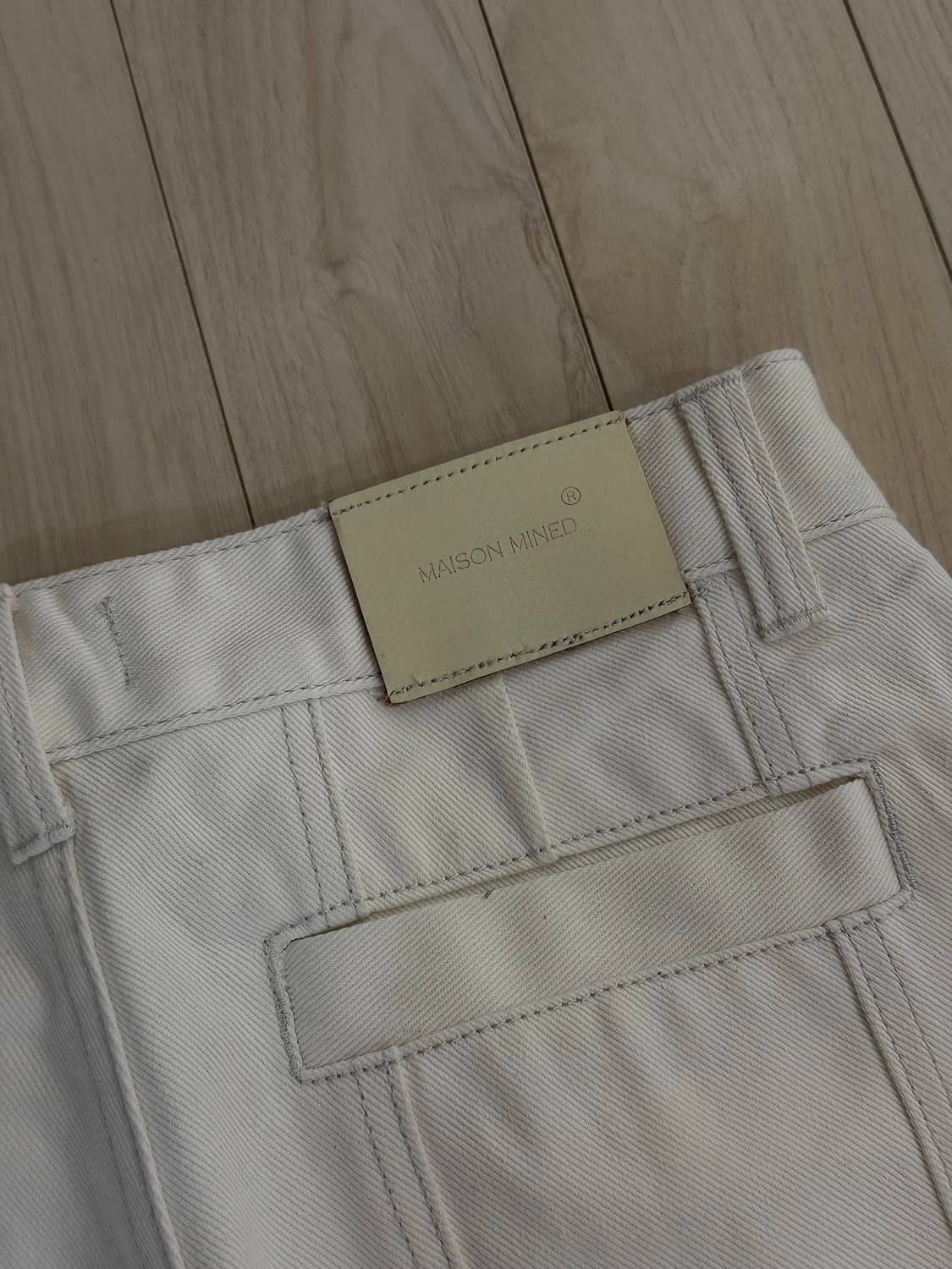 메종미네드 카펜터 데님 팬츠 크림 상품이미지4