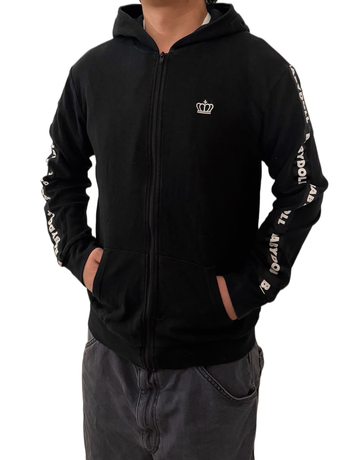 BabyDoll 베이비돌 블랙 후드집업 갸루/핀터/Y2k깔 상품이미지1