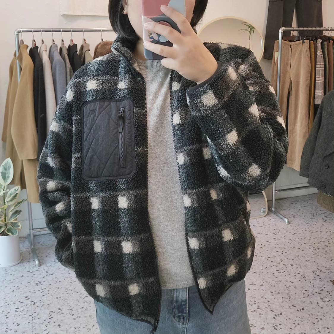 JW앤더슨 x 유니클로 체크 플리스 자켓 상품이미지9