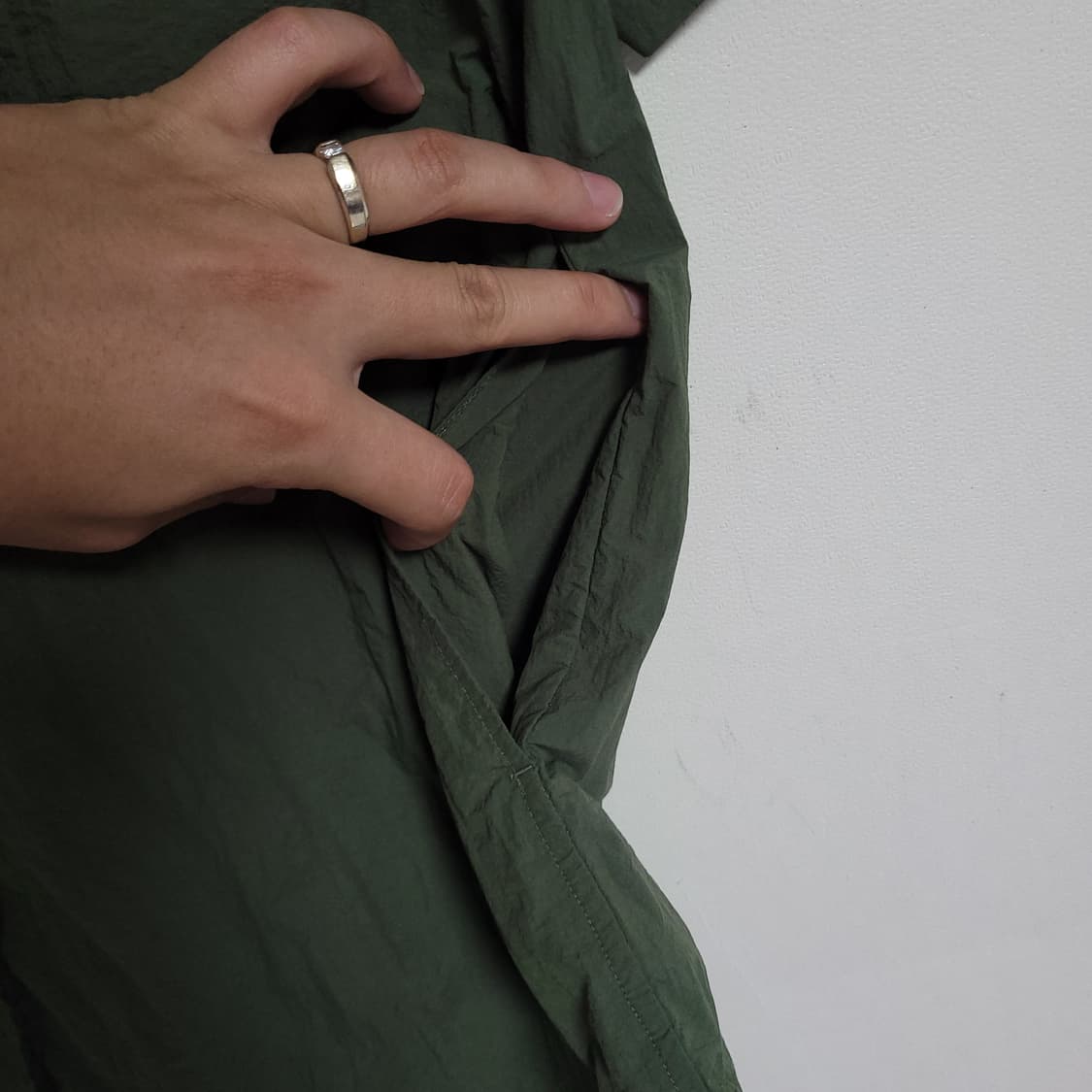(M) JAJU 자주 반팔 셔츠 남방 그린 상품이미지3
