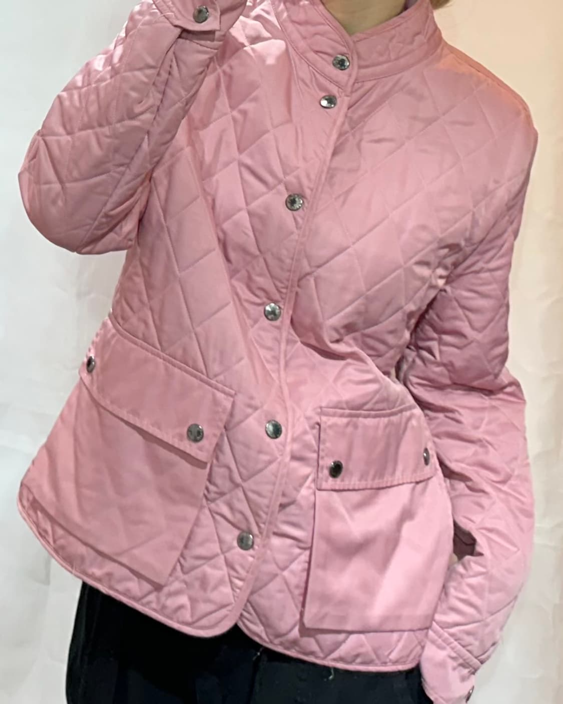 버버리 여성용 다이아 퀄팅 핑크 자켓 상품이미지1