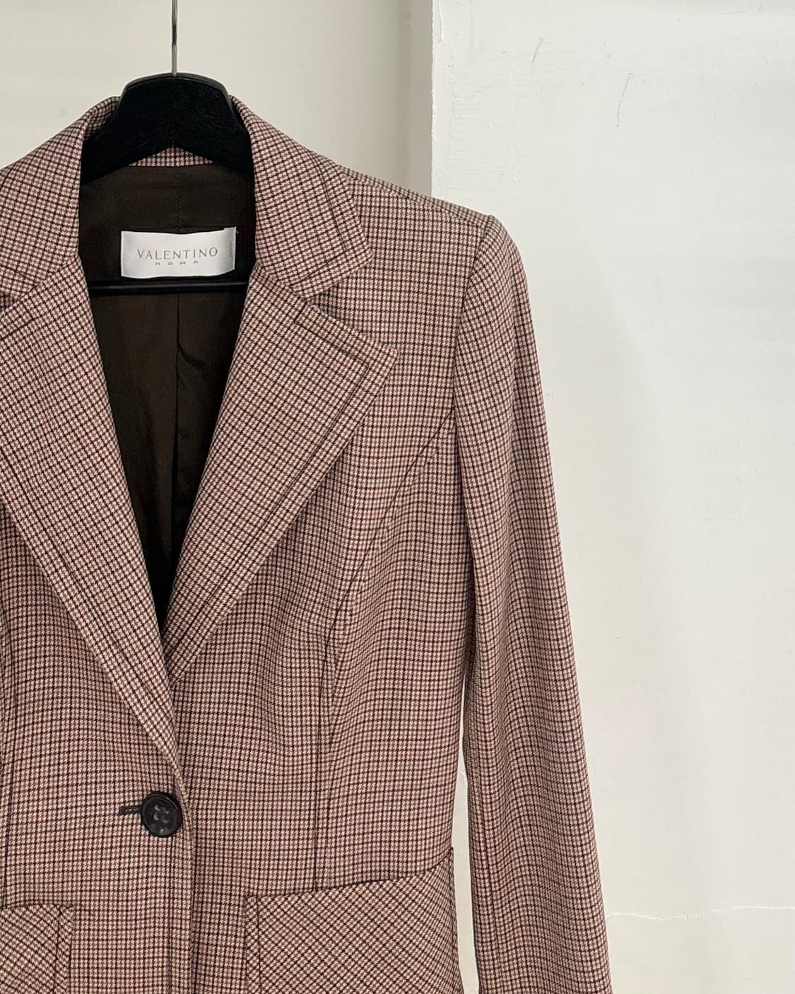 발렌티노 브라운 플래드 싱글버튼 자켓 상품이미지4