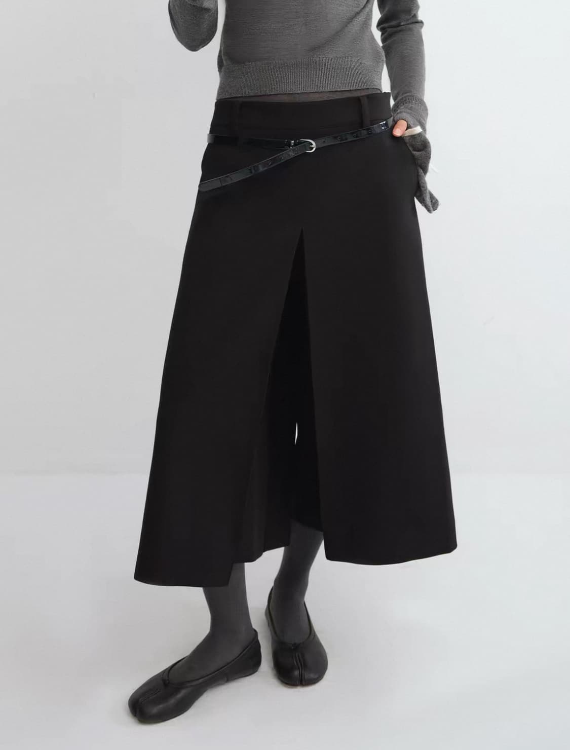 Rerelyalike 리얼얼라이크 A-LINE WIDE-LEG CROPP 상품이미지3