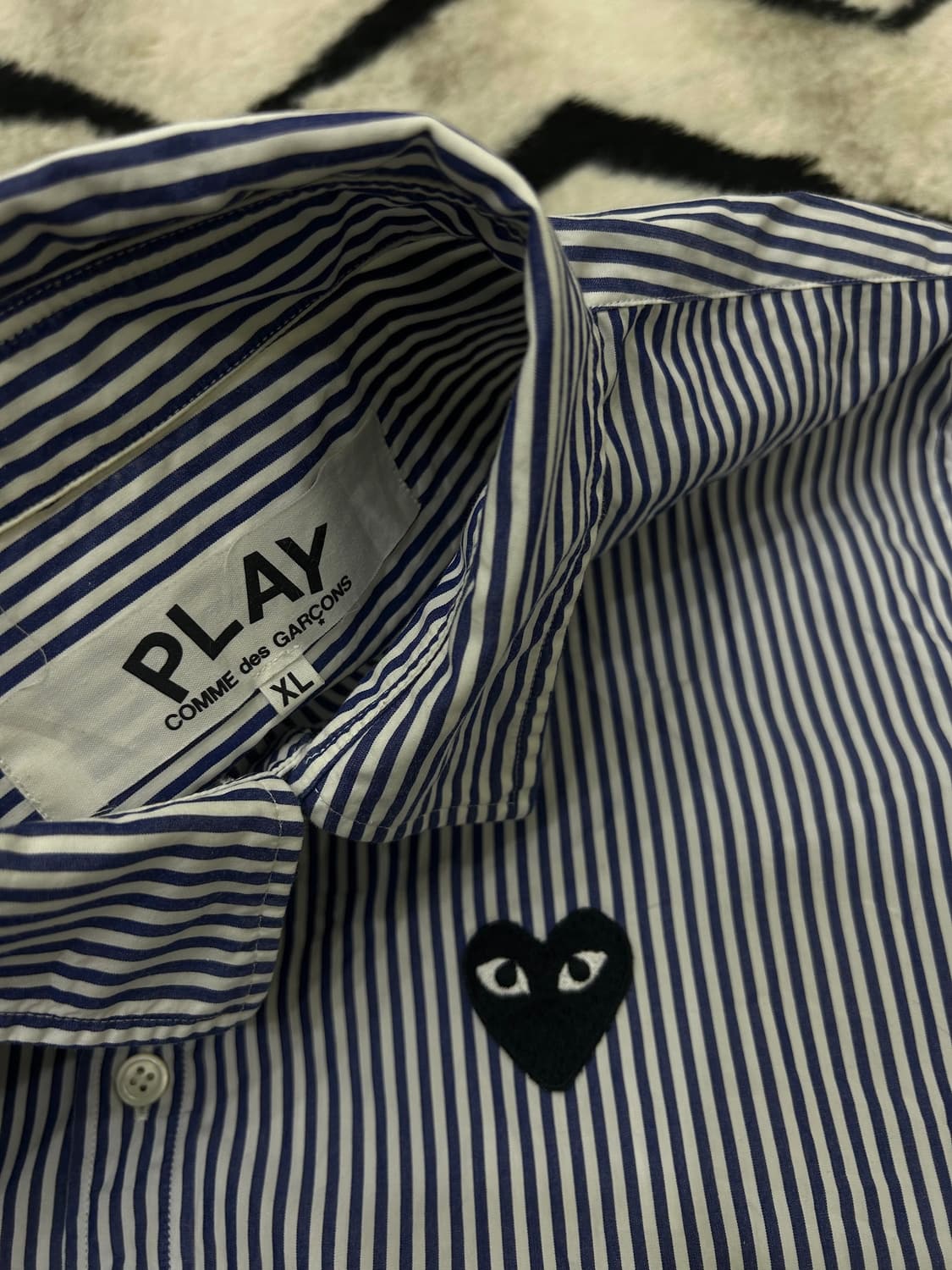 [XL]꼼데가르송 블랙와펜 스트라이프 셔츠/블루 AZ-B008 상품이미지5
