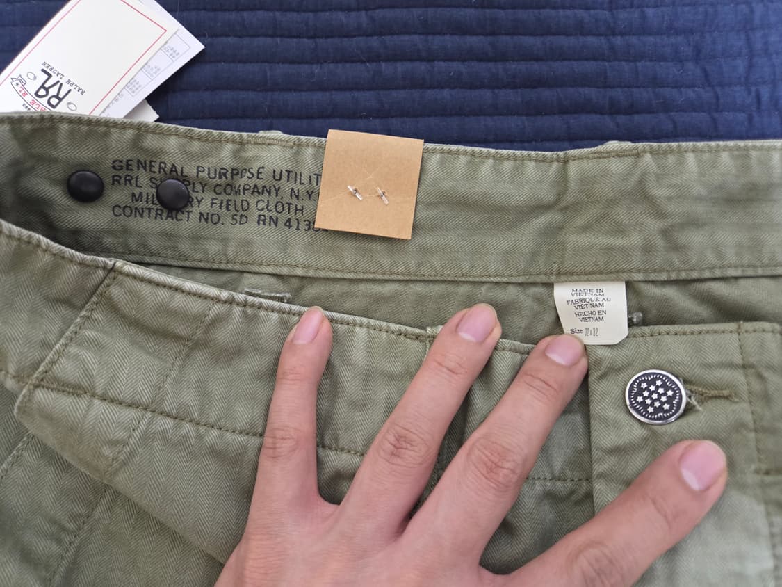 (새상품)RRL 헤링본 퍼티그 팬츠 32/32 상품이미지5