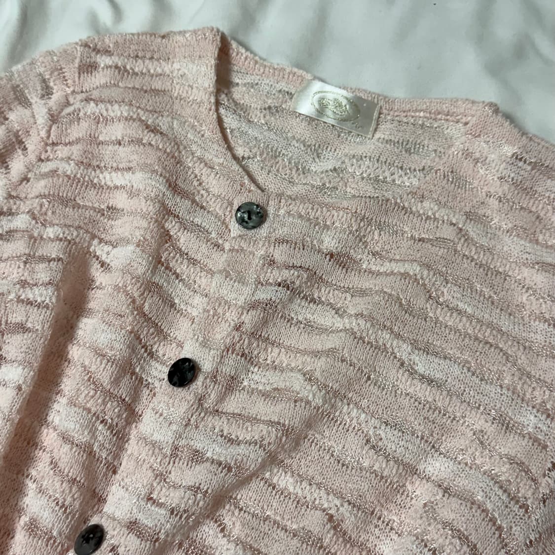 일본 빈티지 딸기우유 레이스 네트 가디건 초희귀 대대장 히메 갸루 상품이미지3