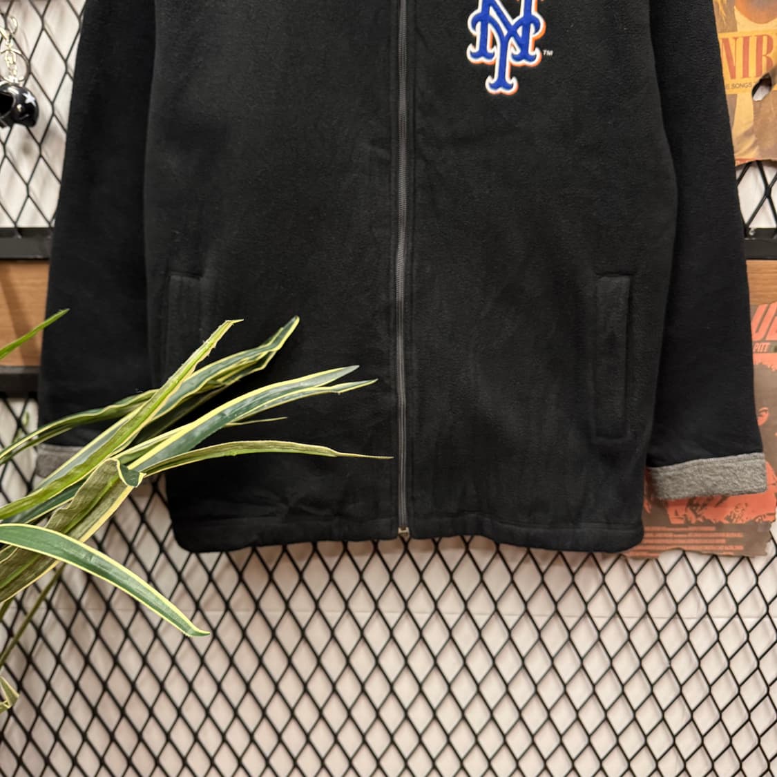 00s MLB X 뉴욕 메츠 플리스 자켓 후면 빅로고 포인트 블랙 상품이미지4