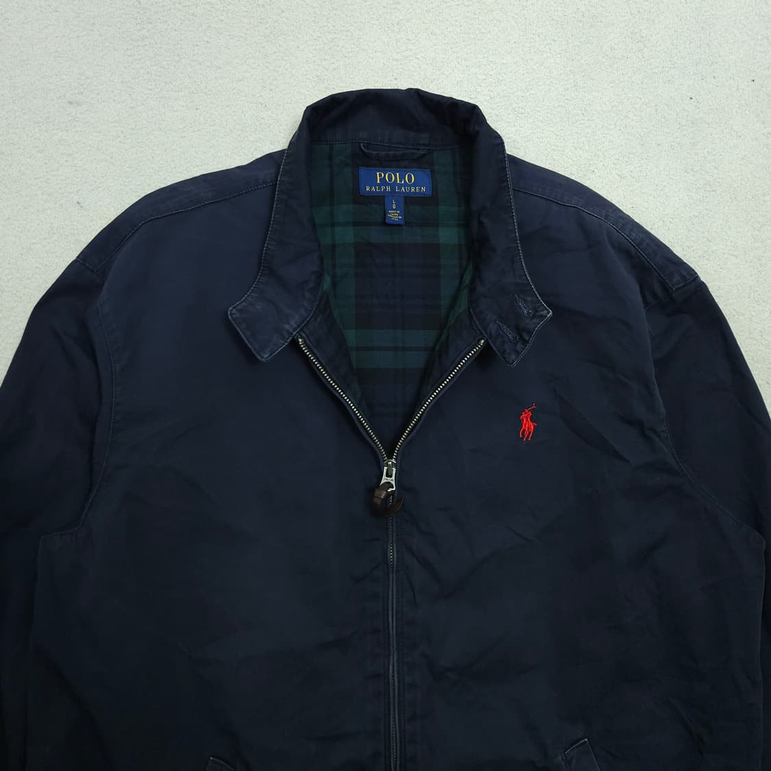 폴로 랄프 로렌 헤링턴 자켓 L 블랙와치 안감 상품이미지3