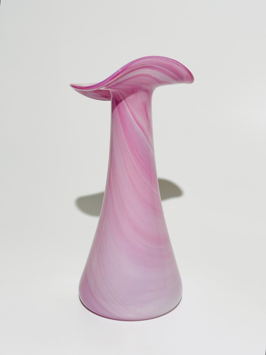 독일 빈티지 핸드블로운 아트글라스 칼라릴리 핑크 마블 화병 상품이미지7