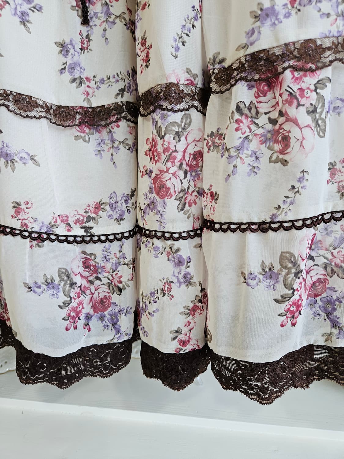 Axes Femme (엑시즈팜) 플라워 레이스 캉캉 롱스커트 상품이미지3