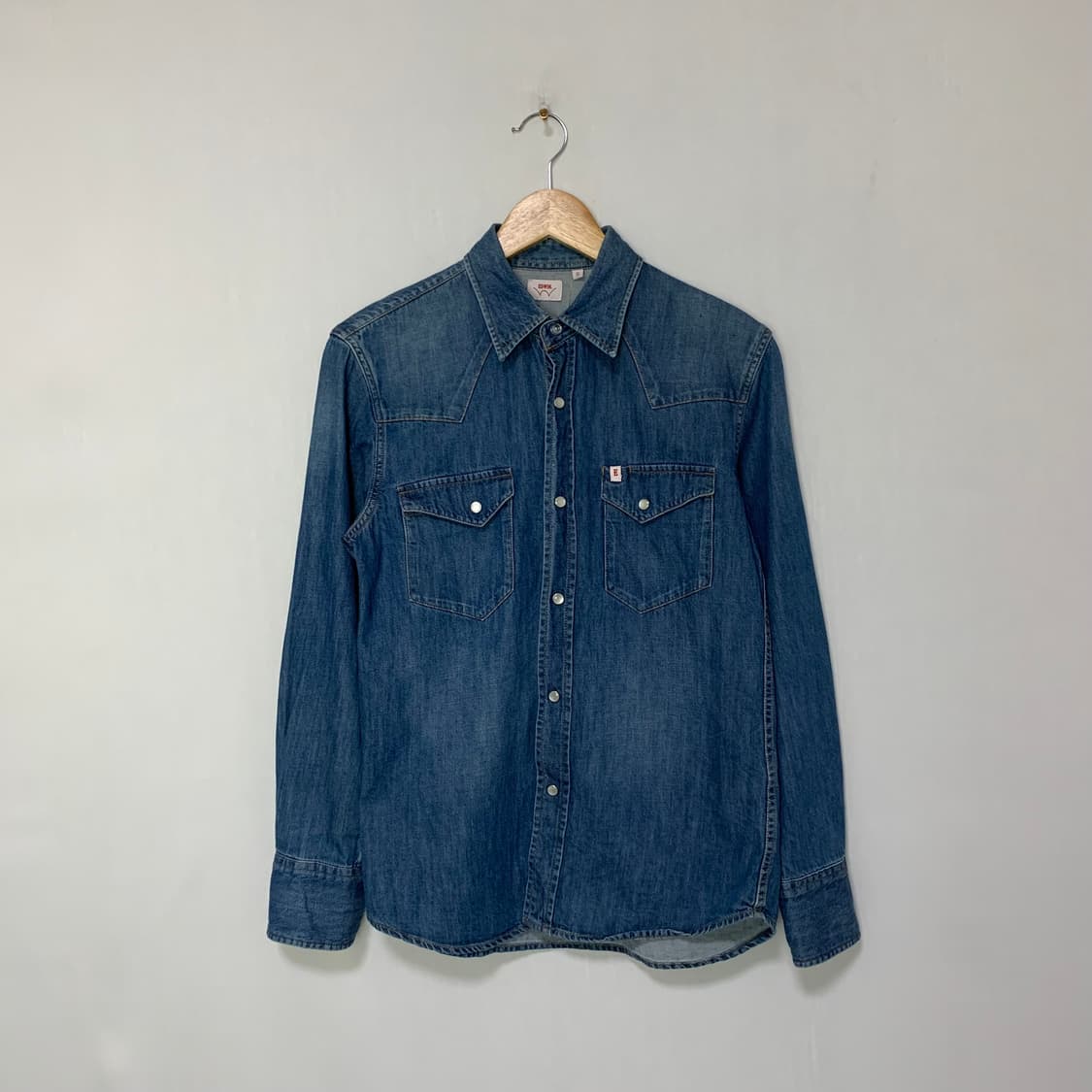 에드윈 버튼 데님 셔츠 청남방 y2k 빈티지 S 남녀공용 상품이미지1