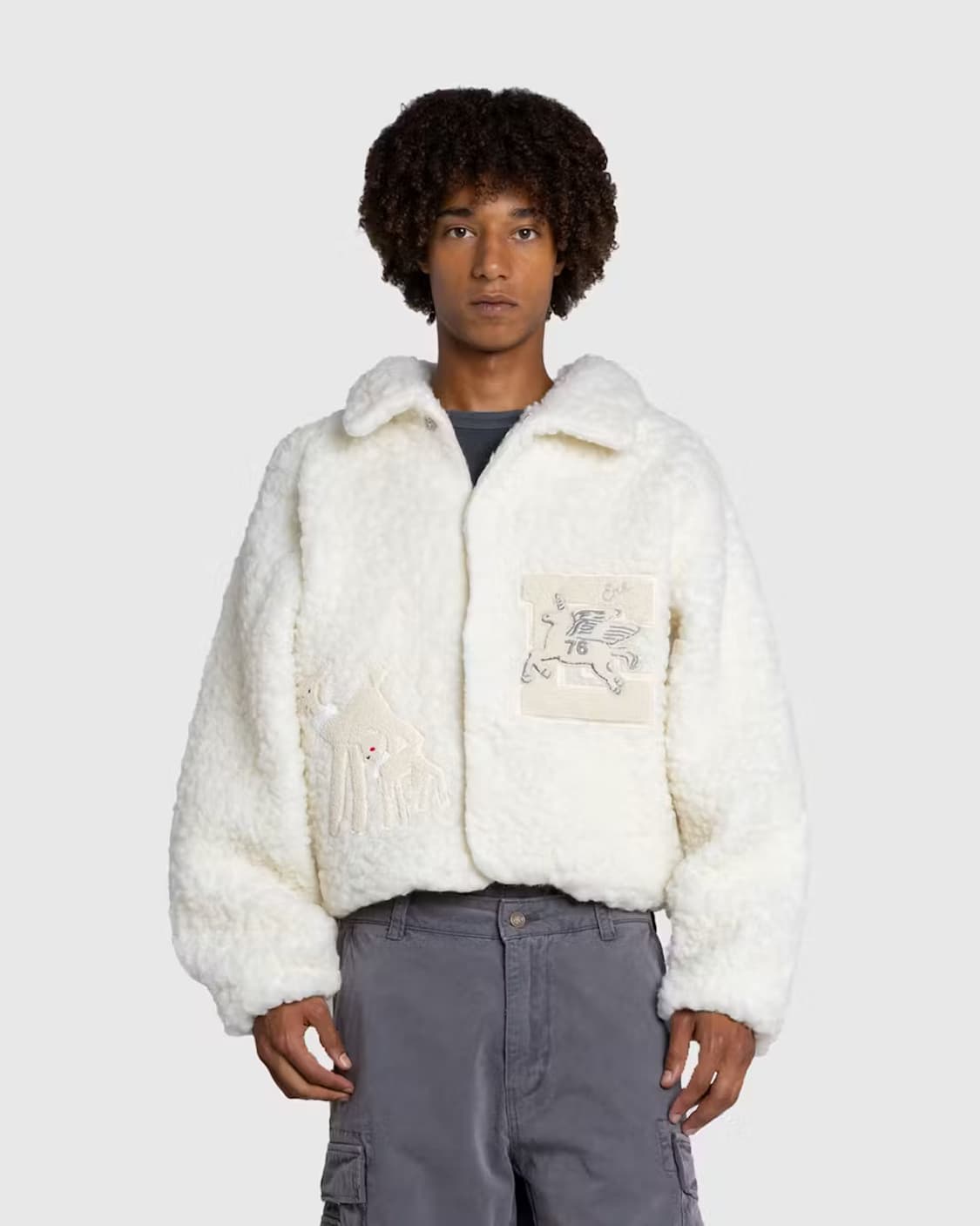 [M]이알엘 ERL 바시티 시어링 자켓/오트밀 상품이미지4