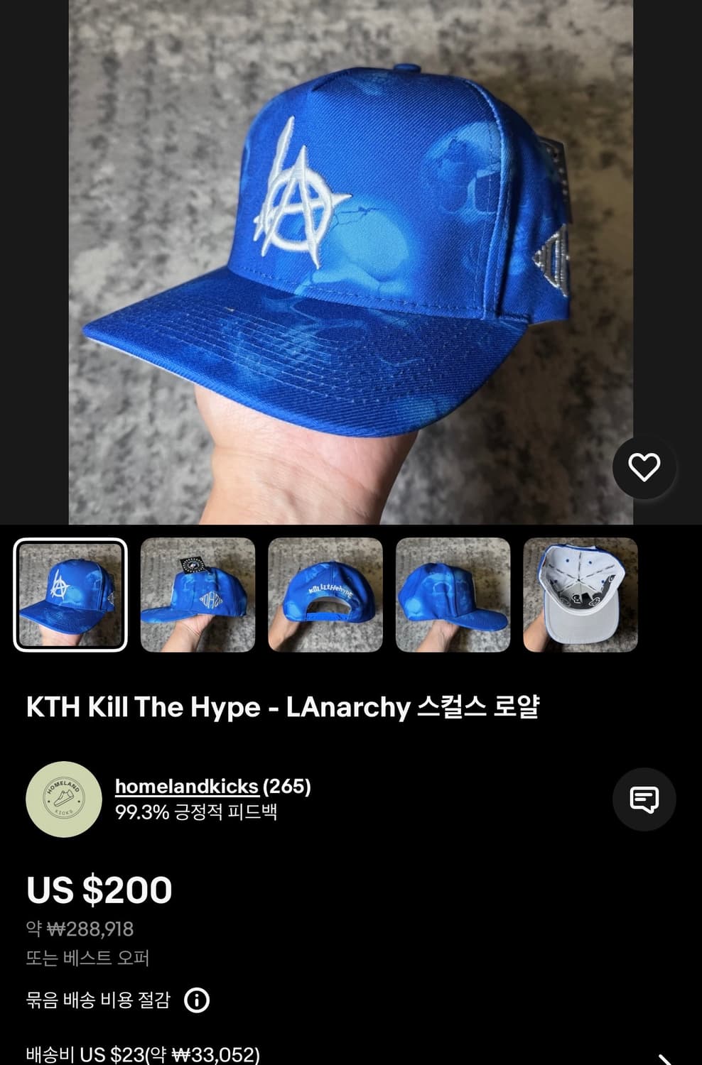 크리스브라운 KILL THE HYPE 킬더하이프 LA 스컬 아나키 스냅백 상품이미지9