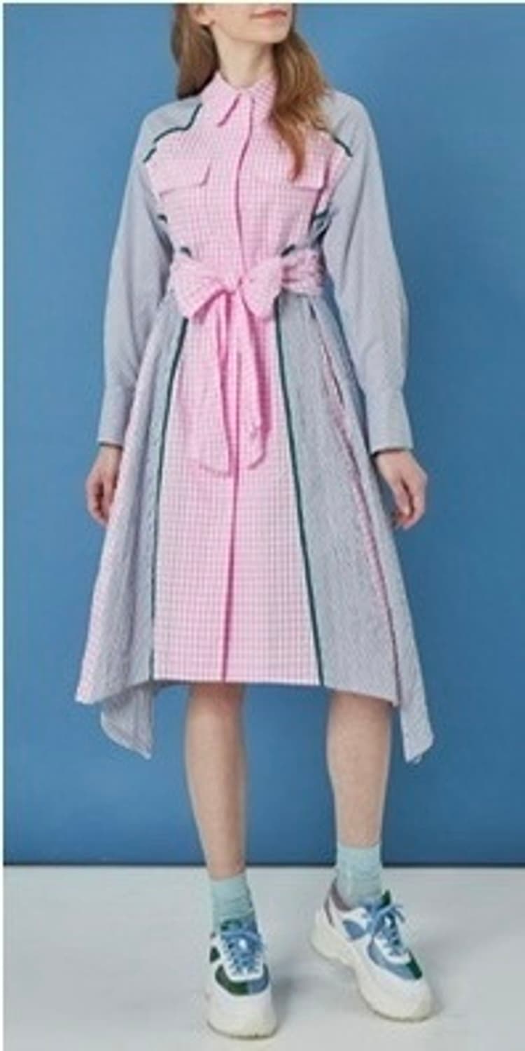 새) 오즈세컨 지지미 블럭원피스  상품이미지1