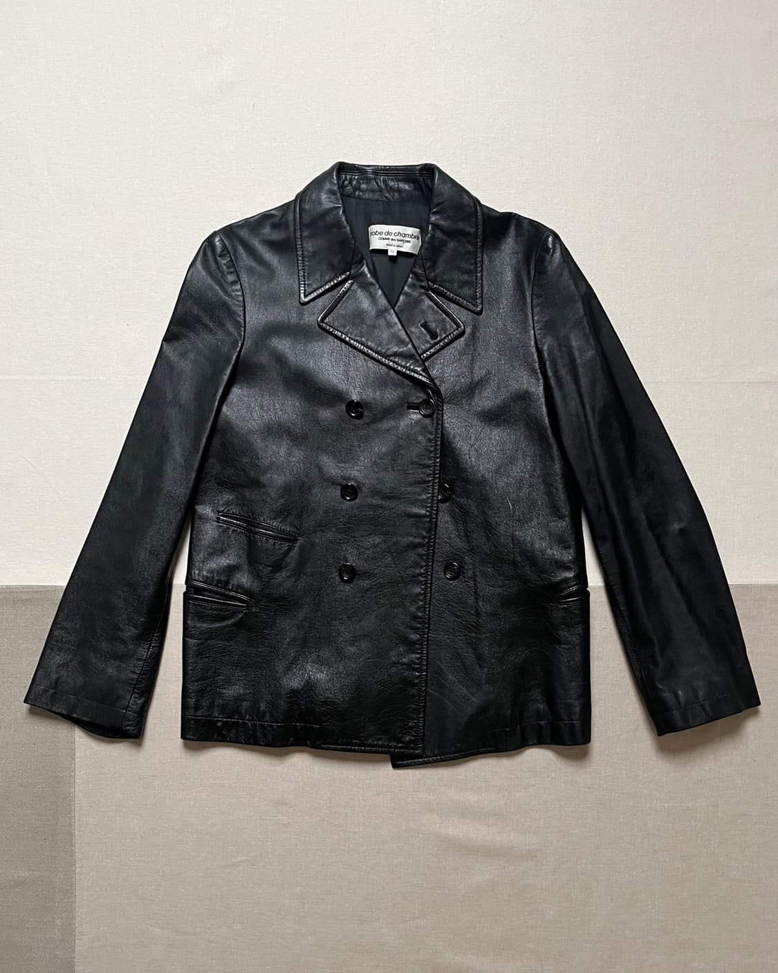 꼼데가르송 레더 더블 숏코트 comme des garcons 양가죽 상품이미지1