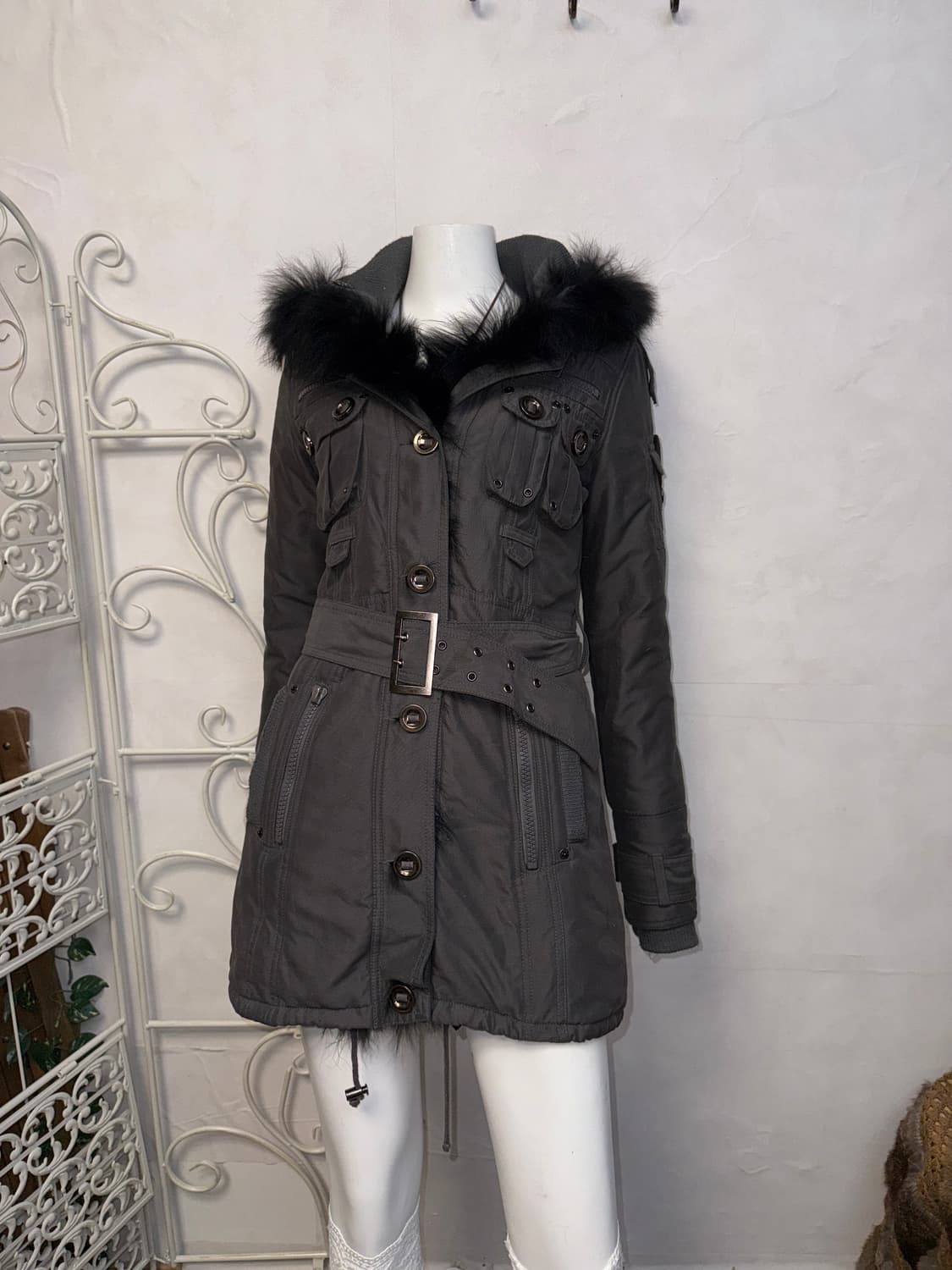 Durer multi pocket raccoon fur field jk 상품이미지5