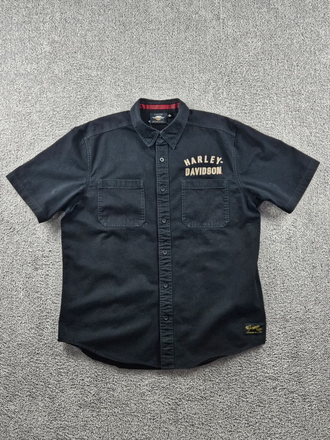 할리데이비슨 모터사이클 스펠아웃 반팔 바이커 셔츠 (XL) / 11421 상품이미지3