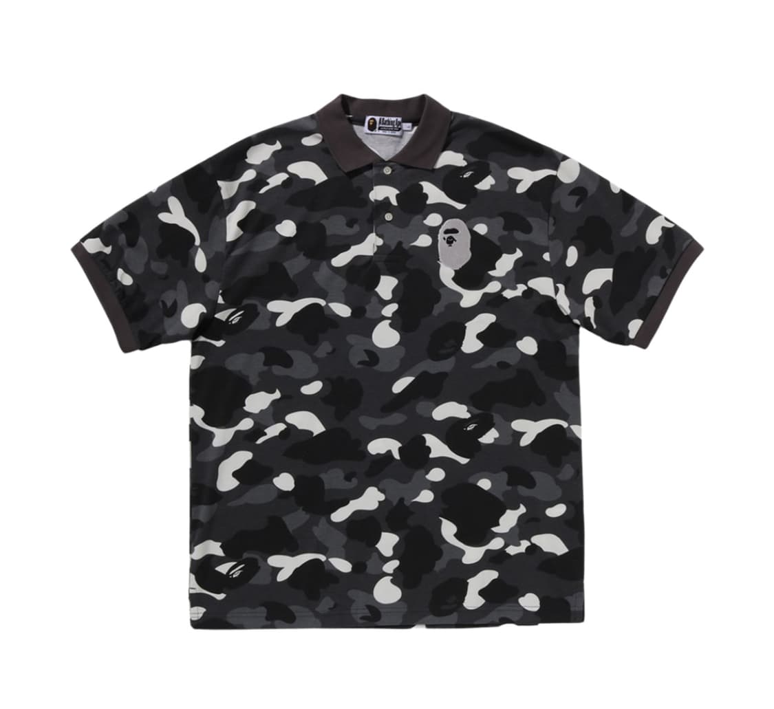 베이프 카모 라지 에이프 헤드 폴로 블랙 상품이미지1