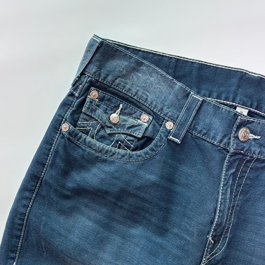 트루릴리전 섹션 스트레이트 다크 워싱 데님 상품이미지2