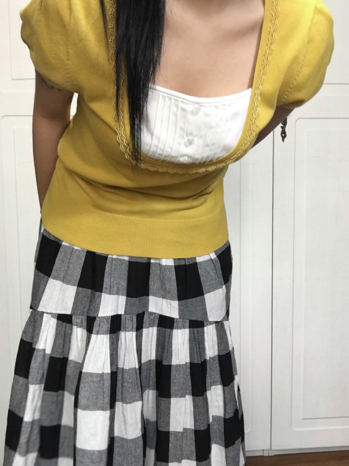 yellow layered top 상품이미지2