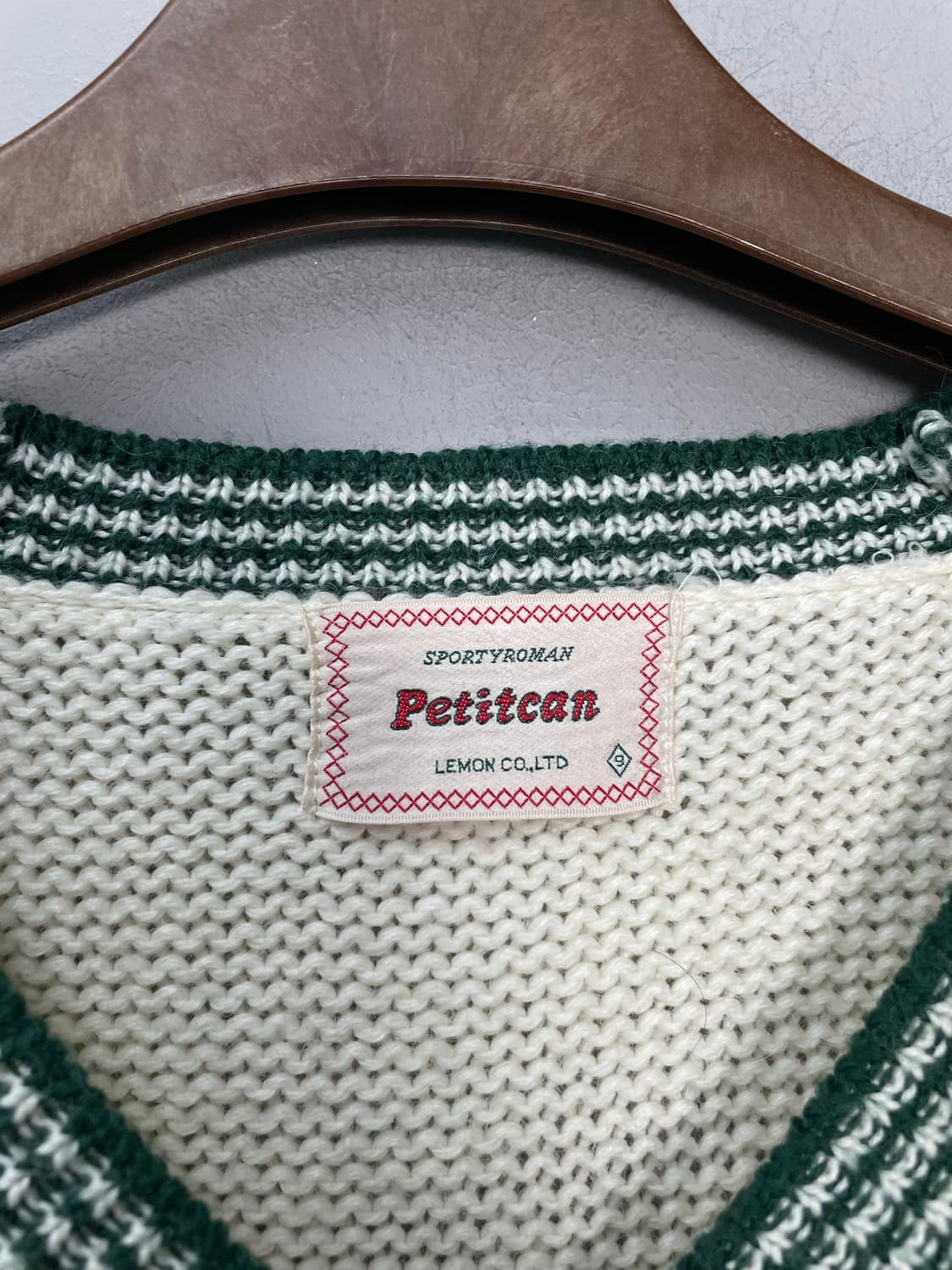 빈티지 울 혼방 브이넥 니트 가디건 H1520 상품이미지5