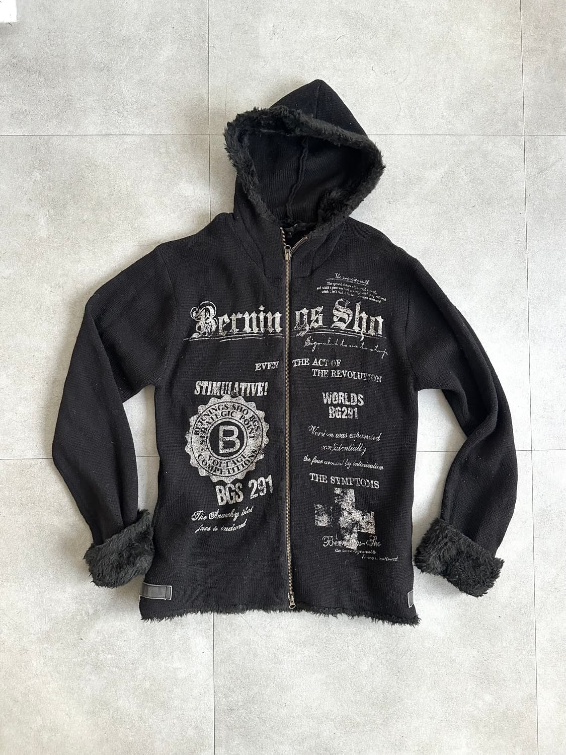 버닝쇼(Bernings Sho) 고딕 퍼 후드 집업 상품이미지1