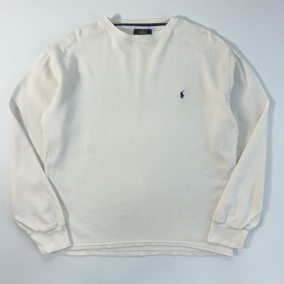 Polo  폴로 랄프로렌 자수 코튼 화이트 와플 니트 티셔츠 상품이미지1